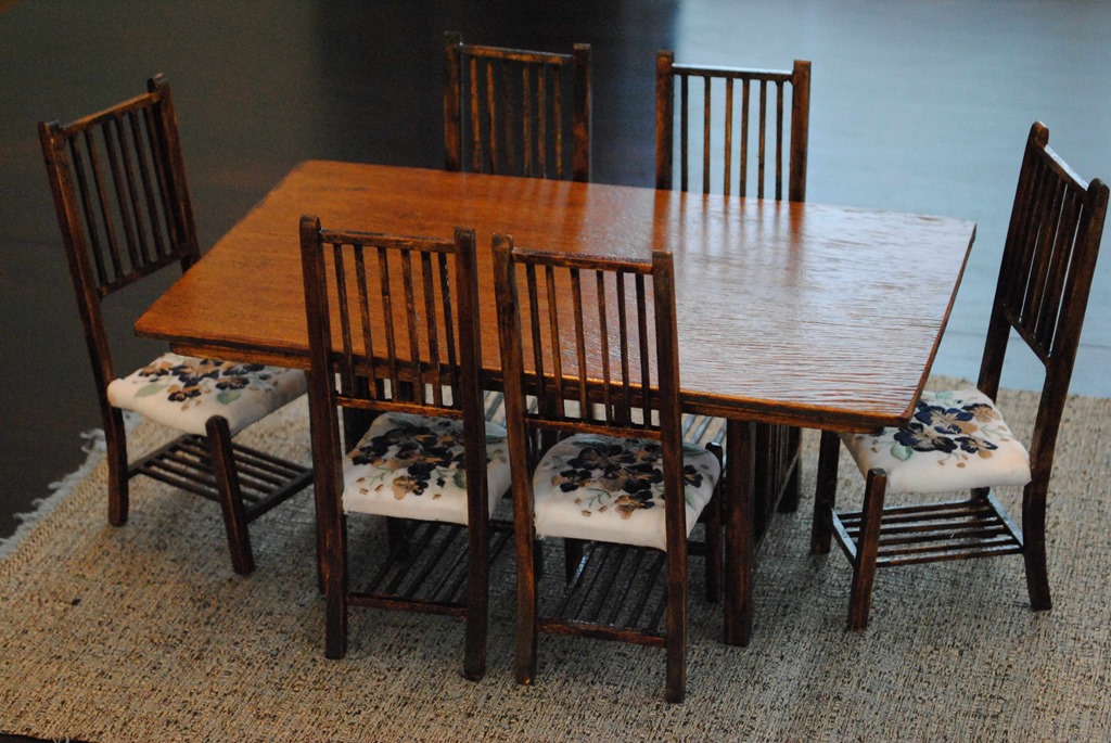 Completed 1/6 scale dining room table and chairs