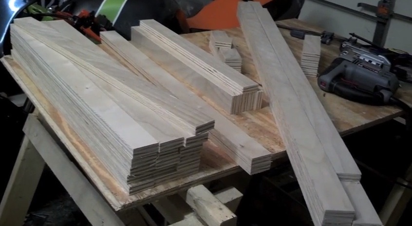 Stacked plywood framing strips