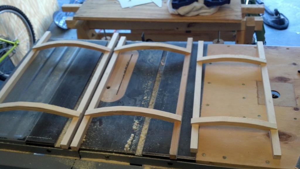 Main wooden backpack frame completed before adding straps